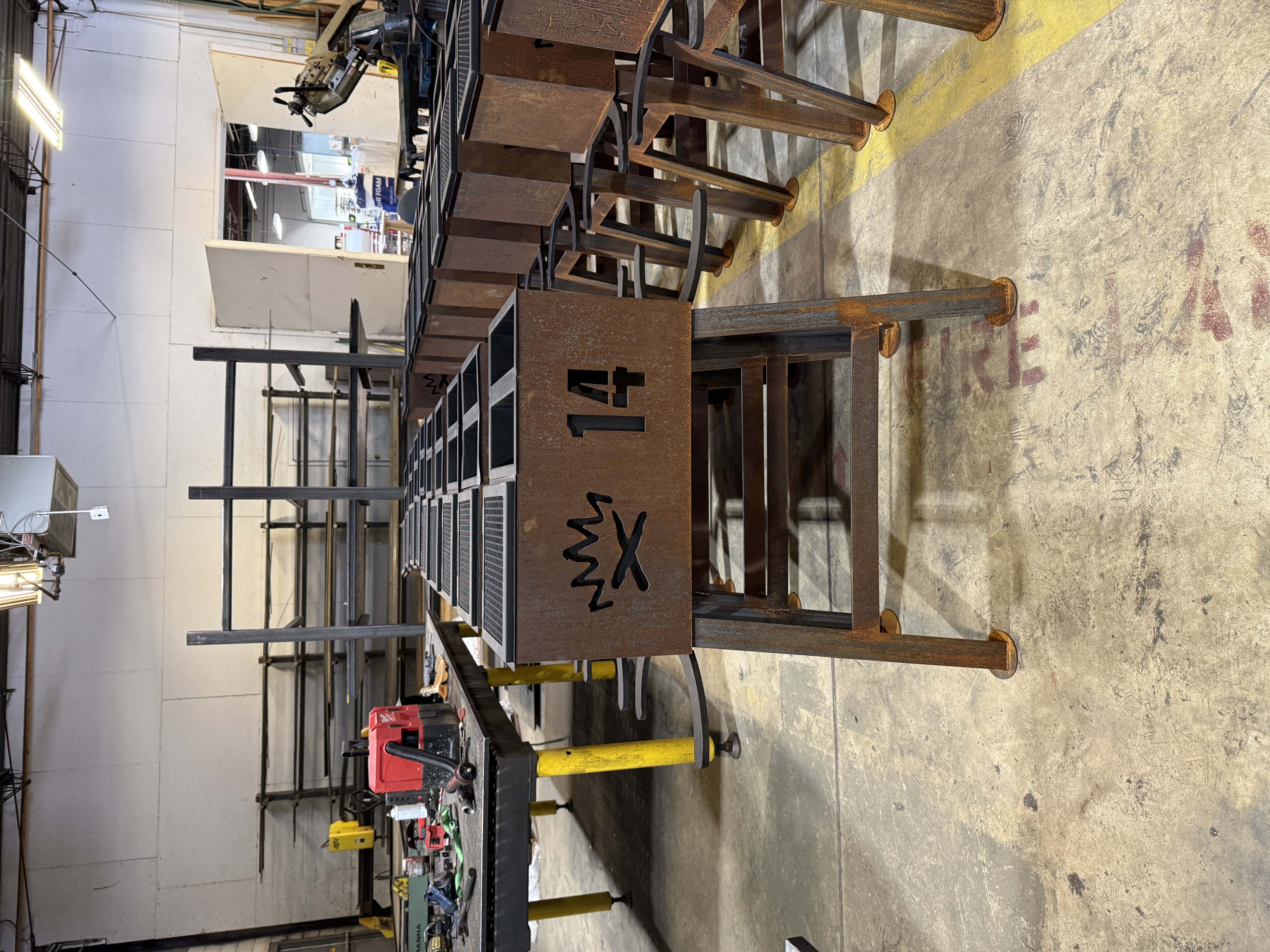 Custom fabricated golf tee box furniture piece