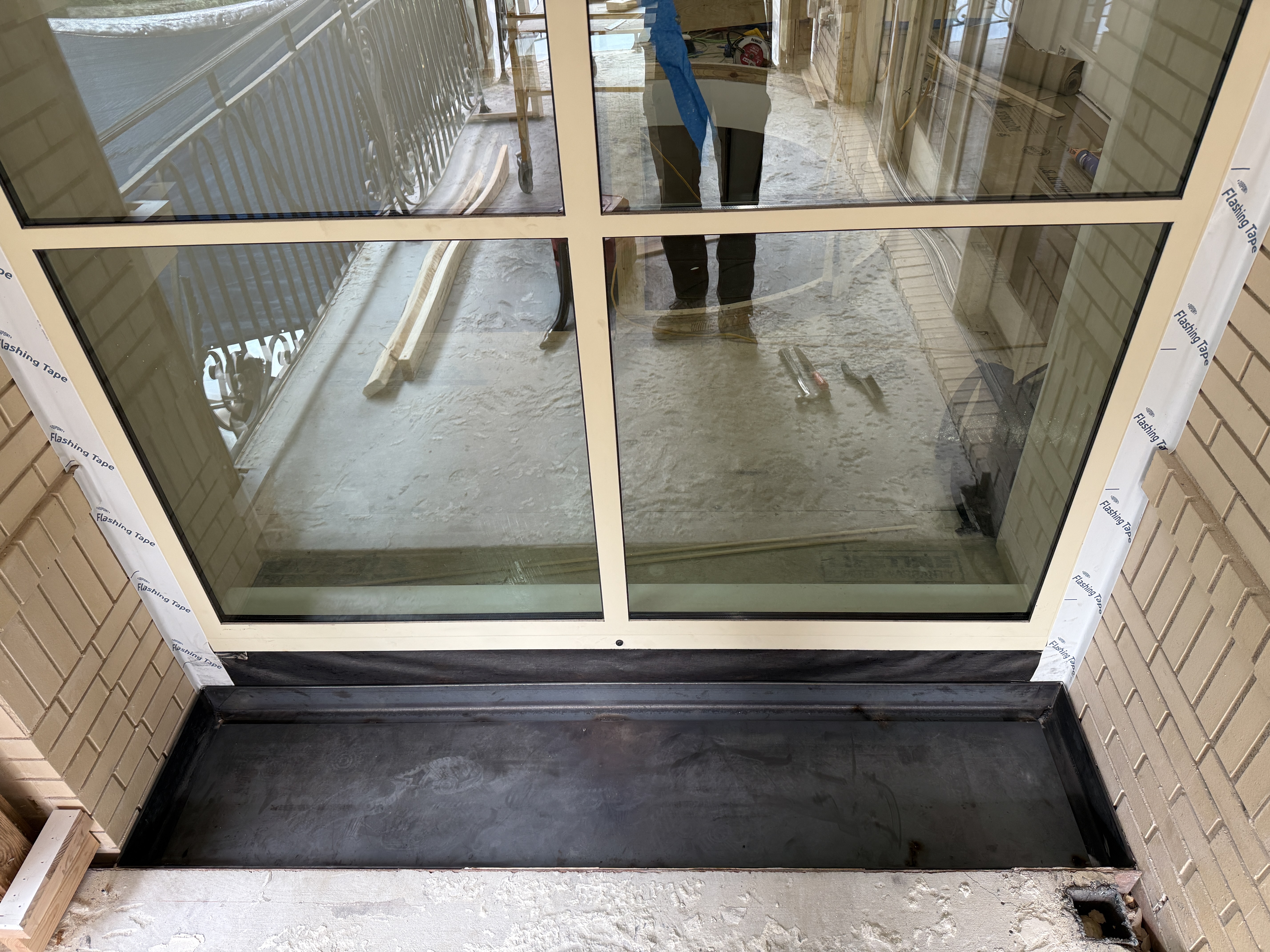 Steel bracket fabrication on welding table